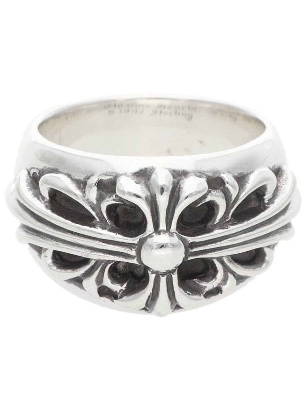 Chrome Hearts Flrl Floral Cross Silver Ring